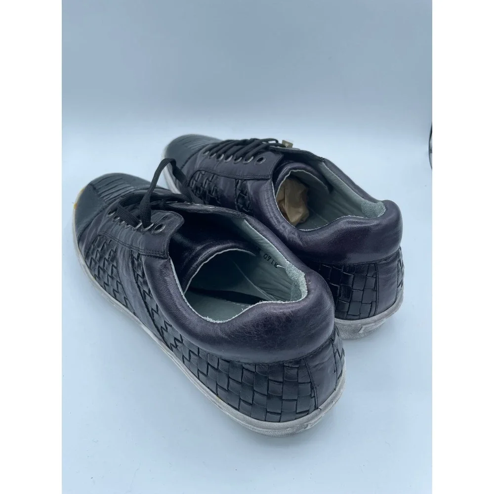 Belvedere Ecco Mens 11 Black Genuine Ostrich Leg Woven Leather Sneakers Y11/ECCO